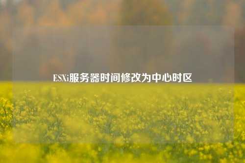 ESXi服務器時間修改為中心時區(qū)