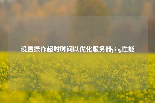 設(shè)置操作超時(shí)時(shí)間以?xún)?yōu)化服務(wù)器ping性能